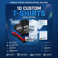 Bulk T-Shirt Orders Custom Printing  (10 T-shirt)
