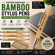 Custom Engraved Bamboo Stylus Ink Pens