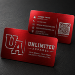 Red Metal Business Cards (Sets of 10)
